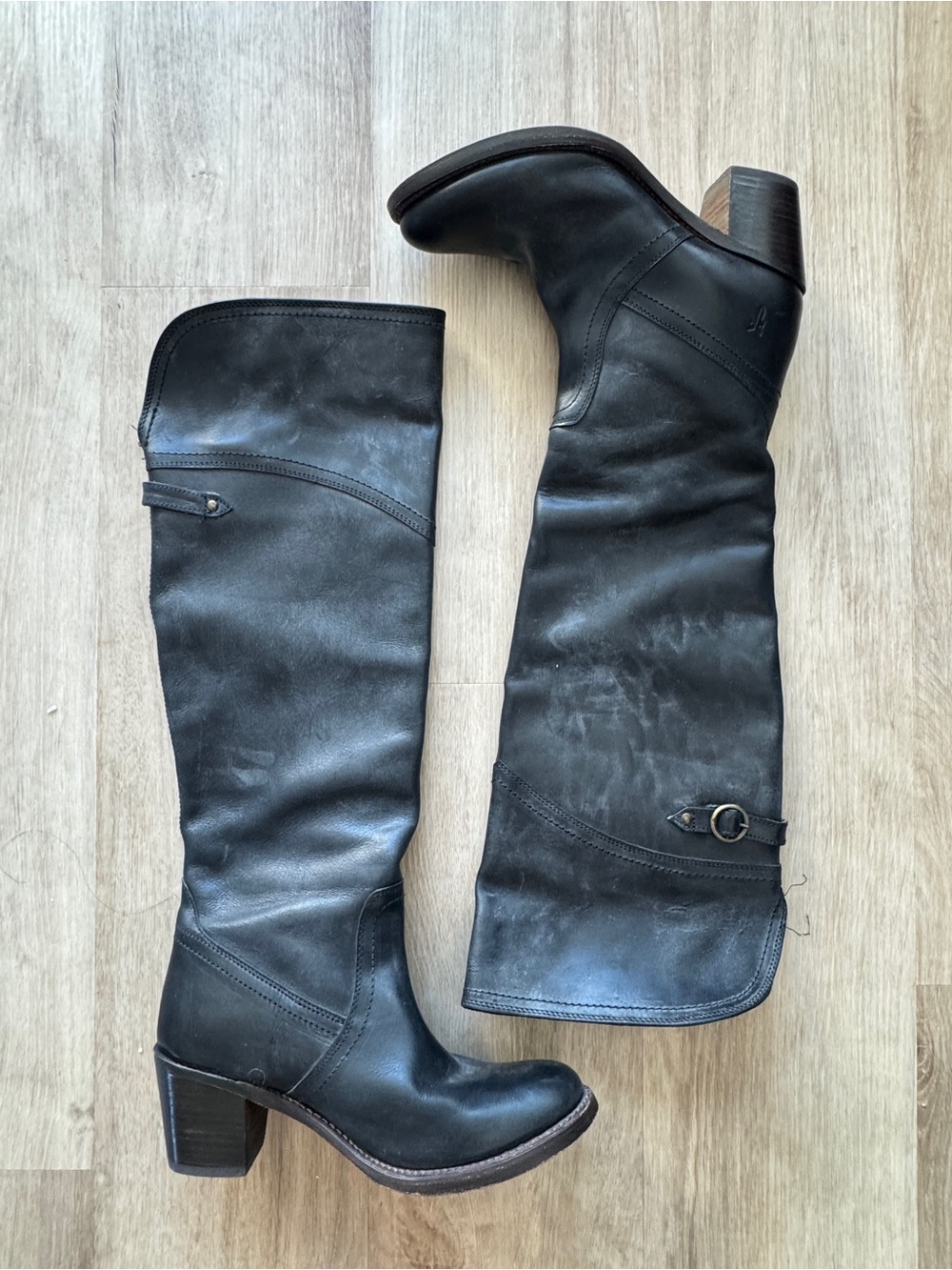 Frye Jane Tall Cuff Black Boot 7.5